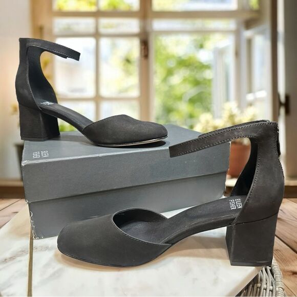 EILEEN FISHER Indi Tumbled Nubuck Pump Closed Toe Ankle Strap Size 8.5 - Picture 9 of 15